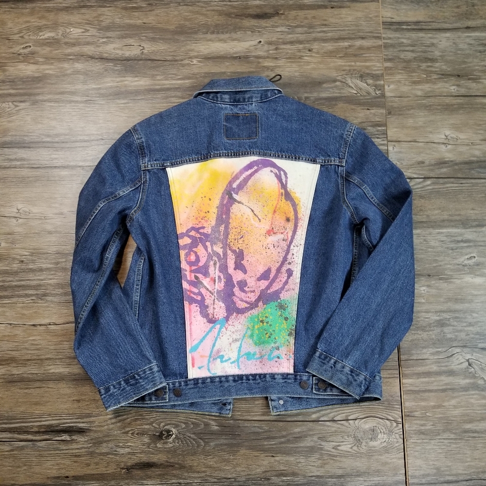 Graphic Screened Levi's Trucker Jean Jacket